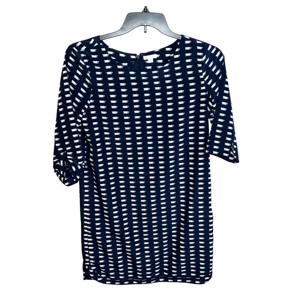 Gap Shift Dress Women’s Size S Blue White 3/4 Sleeve Tea Cup